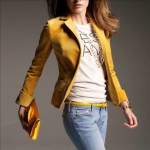 J Crew Velour Mustard Blazer